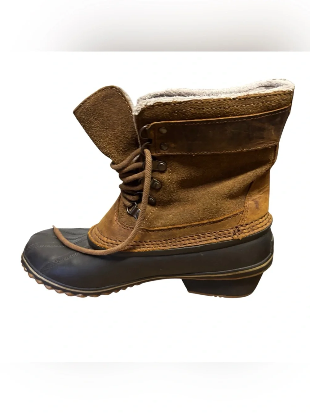 Sorel Fancy Lace II Winter Boot - Brown/Black Waterproof Lace-Up 9